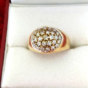 18K💛GOLD PAVE DIAMOND DOME RING